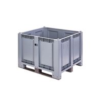 Zárt oldalú 680 l-es box-konténer, 3 csúszótalpas, reg alapnyagos