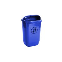 Utcai szemetes, oszlopra rögzítõ szalaggal, 50L (kék)