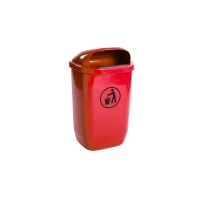 Utcai szemetes, oszlopra rögzítõ szalaggal, 50L (piros)