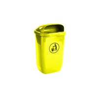 Utcai szemetes, oszlopra rögzítõ szalaggal, 50L (sárga)