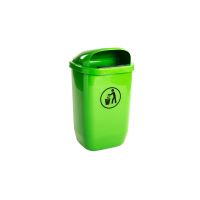 Utcai szemetes, oszlopra rögzítõ szalaggal, 50L (zöld)