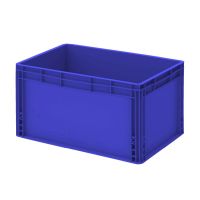 Műanyag láda 60x40x12-es, erősítetett aljú, zárt markolattal KÉK