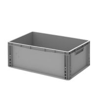 Műanyag láda 60x40x22-es, erősítetett aljú, zárt markolattal