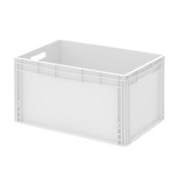 Műanyag láda 60x40x32-es, erősítetett aljú, nyitott markolattal FEHÉR