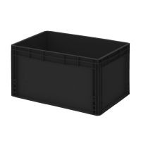 Műanyag láda 60x40x32-es, erősítetett aljú, zárt markolattal ESD