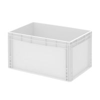 Műanyag láda 60x40x32-es, erősítetett aljú, zárt markolattal FEHÉR