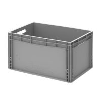 Műanyag láda 60x40x32-es, erősítetett aljú, nyitott markolattal